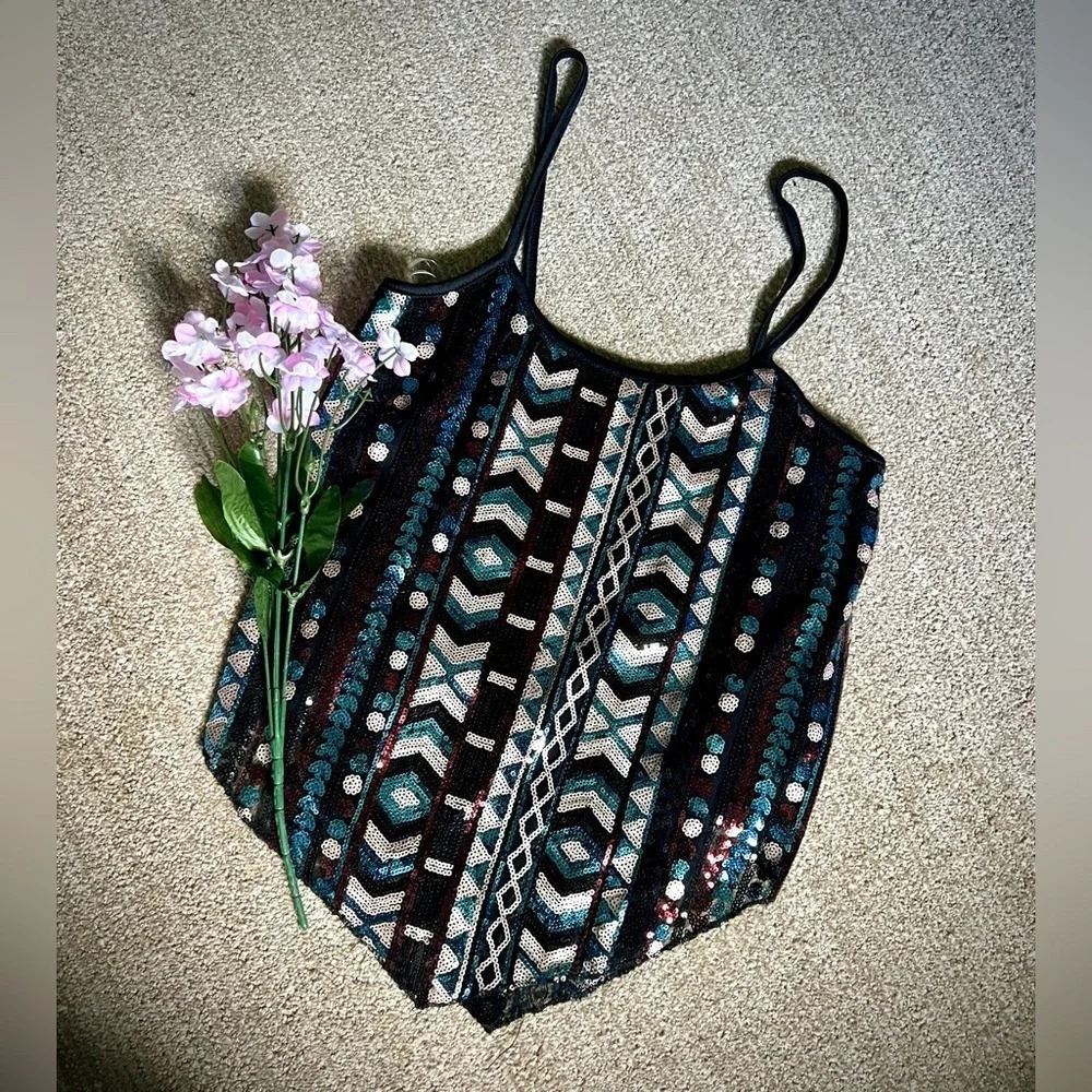 Rue21 Sequin Tribal Tank Top - Small